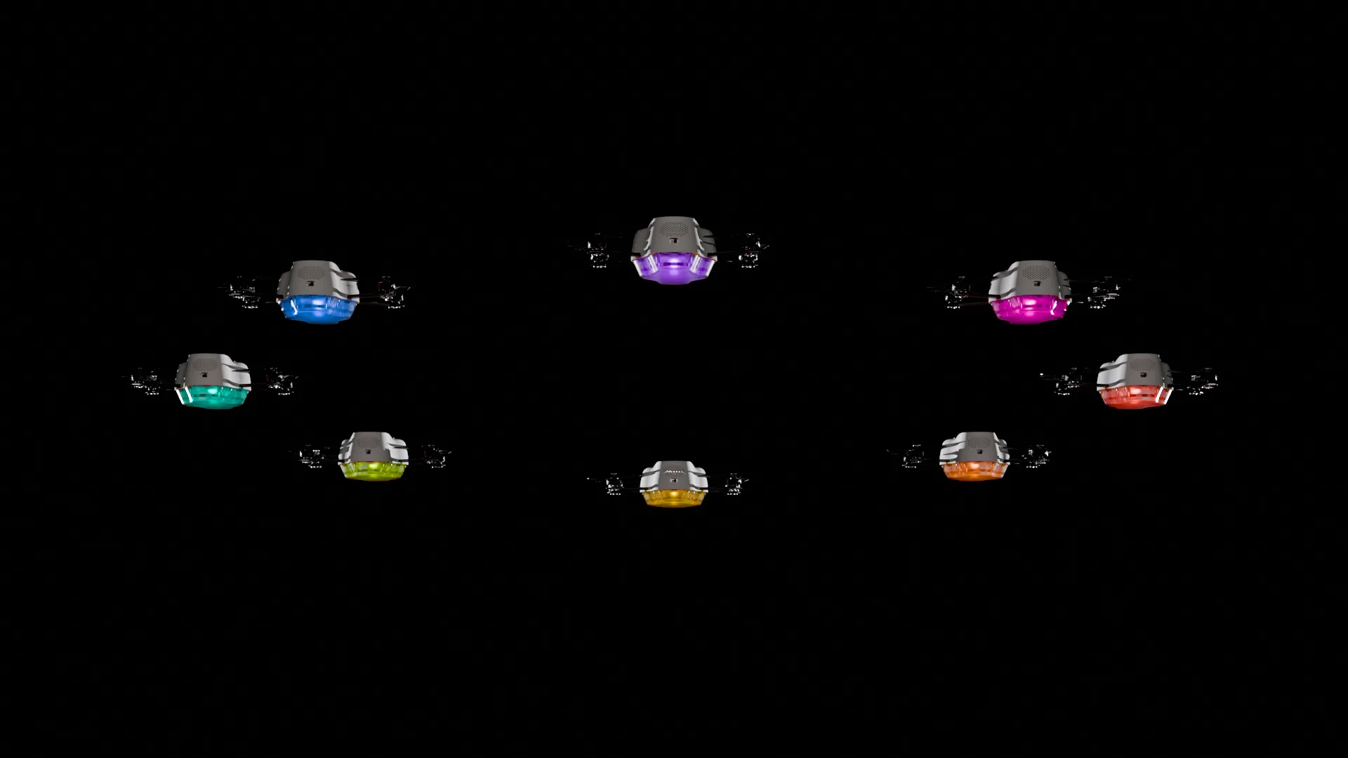 Drone light show RGBW colour formations